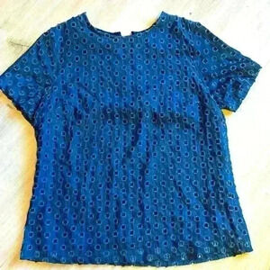 Renee C Denim textured top with silk lining size medium